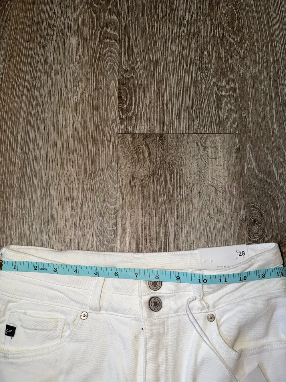 KanCan White Straight-Leg High-Rise Jeans lightly distressed pants denim 9 or 28 - Picture 3 of 7